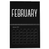 Modernes Minimalistisch Schwarz/Weiß 2024 Kalender (Feb 2027)