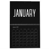 Modernes Minimalistisch Schwarz/Weiß 2024 Kalender (Jan 2027)
