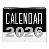 Modernes Minimalistisch Schwarz/Weiß 2024 Kalender (Titelbild)