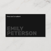 Modernes Minimalistisch Schwarz/Weiß-Beruflich Visitenkarte (Vorderseite)