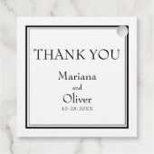 Modernes Minimalistisch Schwarz/Weiß Geschenkanhänger (Rückseite)