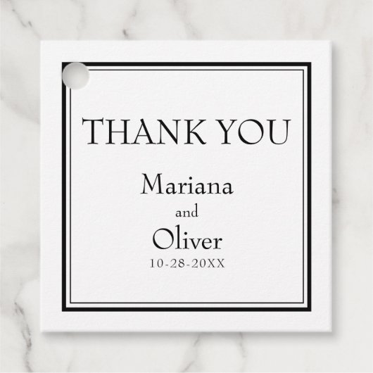 Modernes Minimalistisch Schwarz/Weiß Geschenkanhänger (Vorderseite)