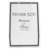 Modernes Minimalistisch Schwarz/Weiß Mittlere Geschenktüte (Rückseite)