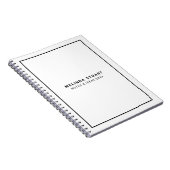 Modernes Minimalistisch Schwarz/Weiß Notizblock (Rechte Seite)