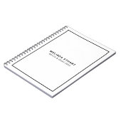 Modernes Minimalistisch Schwarz/Weiß Notizblock (Linke Seite)