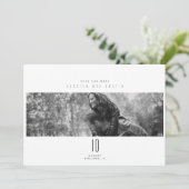 Modernes Minimalistisch Schwarz/Weiß Save the Date (Stehend Vorderseite)