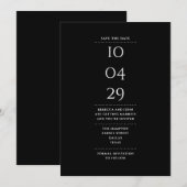 Modernes Minimalistisch Schwarz/Weiß Save The Date (Vorne/Hinten)
