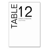 Modernes Minimalistisch Schwarz/Weiß Tischnummer (Rückseite)