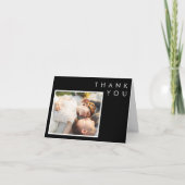 Modernes Minimalistisch | Schwarzes geklapptes Fot Dankeskarte (Vorderseite)