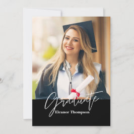 Modernes Minimalistisch: Schwarzweiß mit Foto Einladung