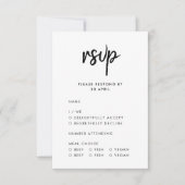 Modernes Minimalistisch | Script Meal Choice Weddi RSVP Karte (Vorderseite)