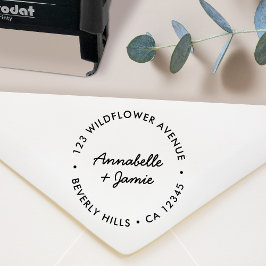 Modernes Minimalistisch | Script Wedding Rücksende Permastempel