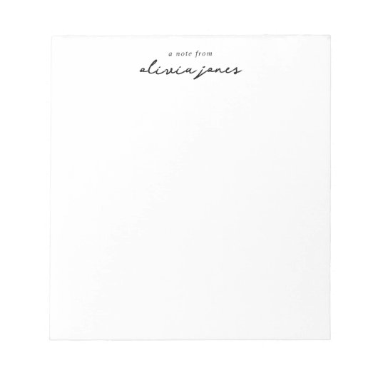 Modernes Minimalistisch Signature-Script-Monogramm Notizblock (Vorderseite)