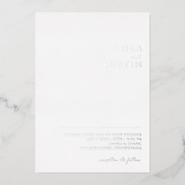 Modernes Minimalistisch | Silver Lässig Wedding Re Folieneinladung