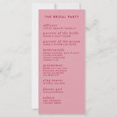 Modernes Minimalistisch Sleek Simple Wedding Progr (Rückseite)