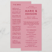 Modernes Minimalistisch Sleek Simple Wedding Progr (Vorne/Hinten)