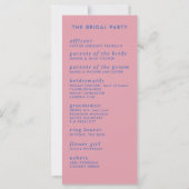 Modernes Minimalistisch Sleek Simple Wedding Progr (Rückseite)