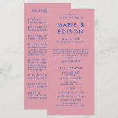 Modernes Minimalistisch Sleek Simple Wedding Progr (Vorne/Hinten)