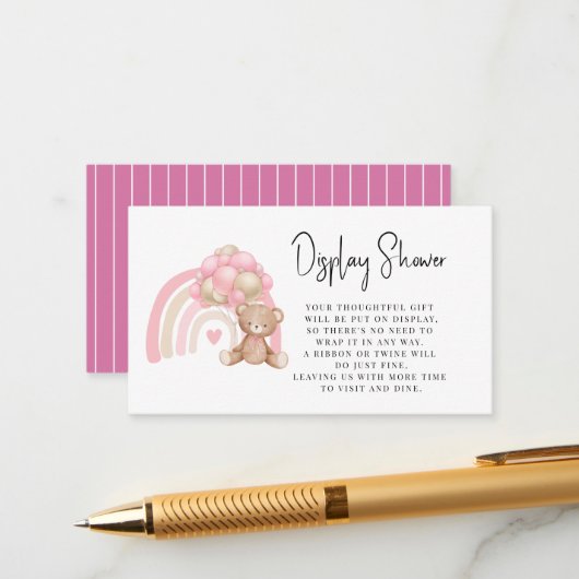 Modernes, minimalistisch-sonniges Baby-Duschbad Begleitkarte (Vorderseite/Rückseite Beispiel)