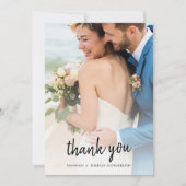 Modernes Minimalistisch | Stilvolle Script-Foto-Ho Dankeskarte (Vorderseite)