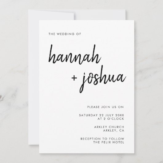 Modernes Minimalistisch | Stilvolle Skripte Einfac Einladung (Vorderseite)