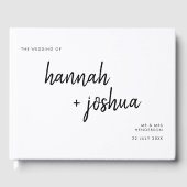 Modernes Minimalistisch | Stilvolle Skripte Einfac Gästebuch (Vorderseite)