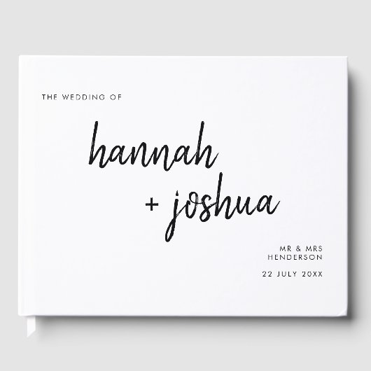 Modernes Minimalistisch | Stilvolle Skripte Einfac Gästebuch (Vorderseite)