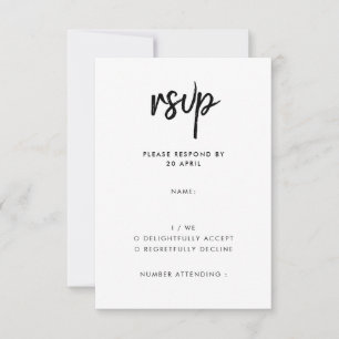 Modernes Minimalistisch Stilvolle Skripte Einfac RSVP Karte
