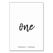 Modernes Minimalistisch | Stilvolle Skripte Einfac Tischnummer (Rückseite)