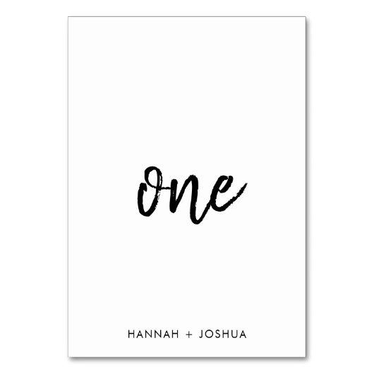 Modernes Minimalistisch | Stilvolle Skripte Einfac Tischnummer (Rückseite)