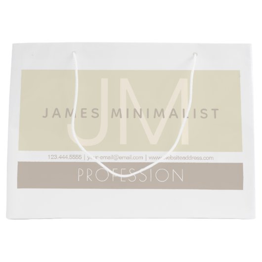 Modernes Minimalistisch | Taupe-Erdtöne Große Geschenktüte (Vorderseite)