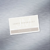 Modernes Minimalistisch | Taupe-Erdtöne Magnetische Visitenkarte (Beispiel)