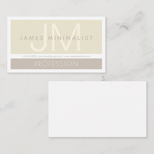 Modernes Minimalistisch | Taupe-Erdtöne Mitteilungskarte (Vorne/Hinten)
