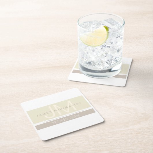 Modernes Minimalistisch | Taupe-Erdtöne Rechteckiger Pappuntersetzer (Vor Ort)