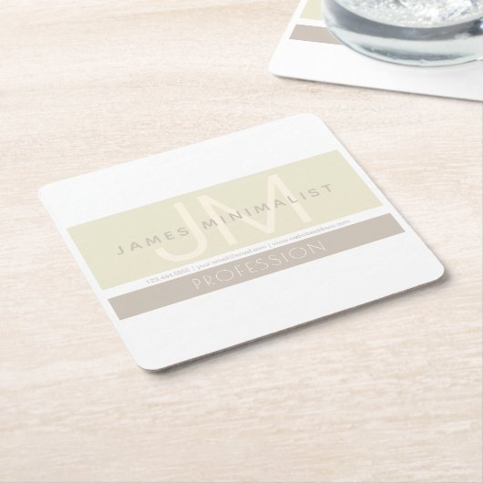 Modernes Minimalistisch | Taupe-Erdtöne Rechteckiger Pappuntersetzer (angewinkelt)