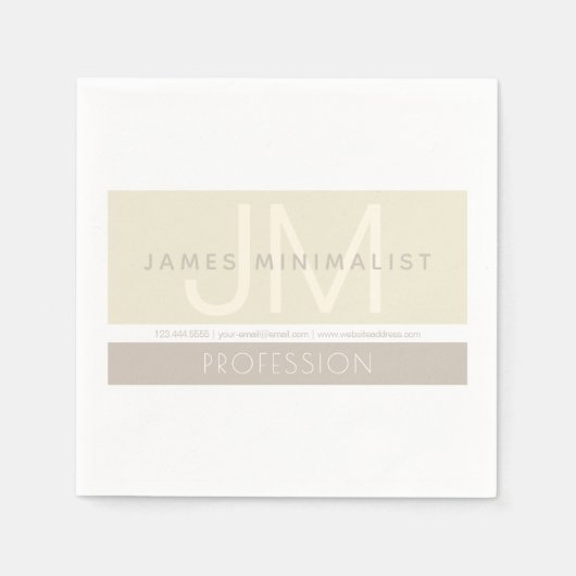 Modernes Minimalistisch | Taupe-Erdtöne Serviette (Vorderseite)