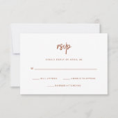 Modernes Minimalistisch | Terracotta Script Weddin RSVP Karte (Vorderseite)