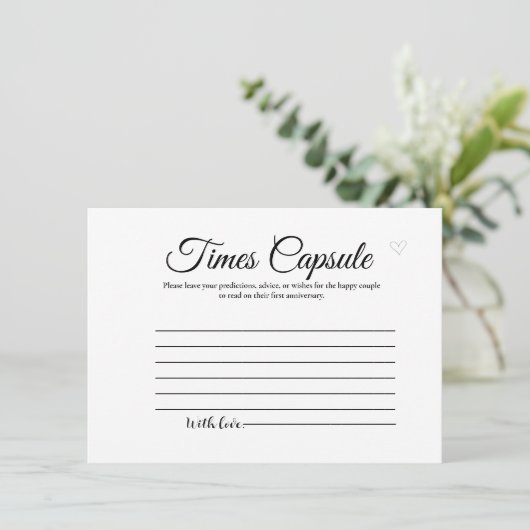 Modernes Minimalistisch Time Capsule Brautparty Einladung (Stehend Vorderseite)