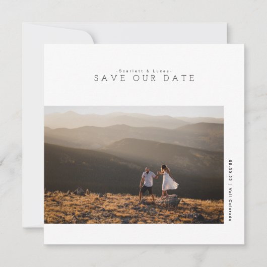 Modernes Minimalistisch | Unsere Datumskarte Geret Save The Date (Vorderseite)