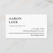 Modernes Minimalistisch Visitenkarte (Rückseite)