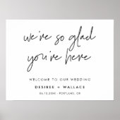 Modernes Minimalistisch Wir sind so froh, dass Sie Poster (Vorne)