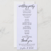 Modernes Minimalistischer Lavendel-Lila Hochzeitsp (Rückseite)