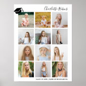 Modernes Minimalistisches 12 Foto Abschluss Board- Poster (Vorne)