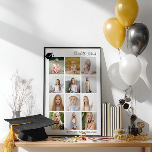 Modernes Minimalistisches 12 Foto Abschluss Board- Poster