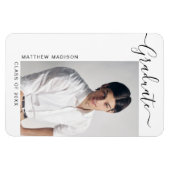 Modernes Minimalistisches 1 Foto Grad Ankündigung  Magnet (Horizontal)