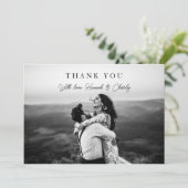 Modernes Minimalistisches 1 Foto Vielen Dank Dankeskarte (Stehend Vorderseite)