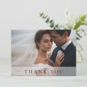 Modernes Minimalistisches 1 Foto Vielen Dank Dankeskarte (Stehend Vorderseite)