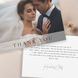 Modernes Minimalistisches 1 Foto Vielen Dank Dankeskarte