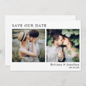 Modernes Minimalistisches 2 Foto Rette unsere Datu Save The Date (Vorne/Hinten)