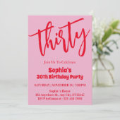Modernes Minimalistisches 30. Geburtstag Party Einladung (Stehend Vorderseite)